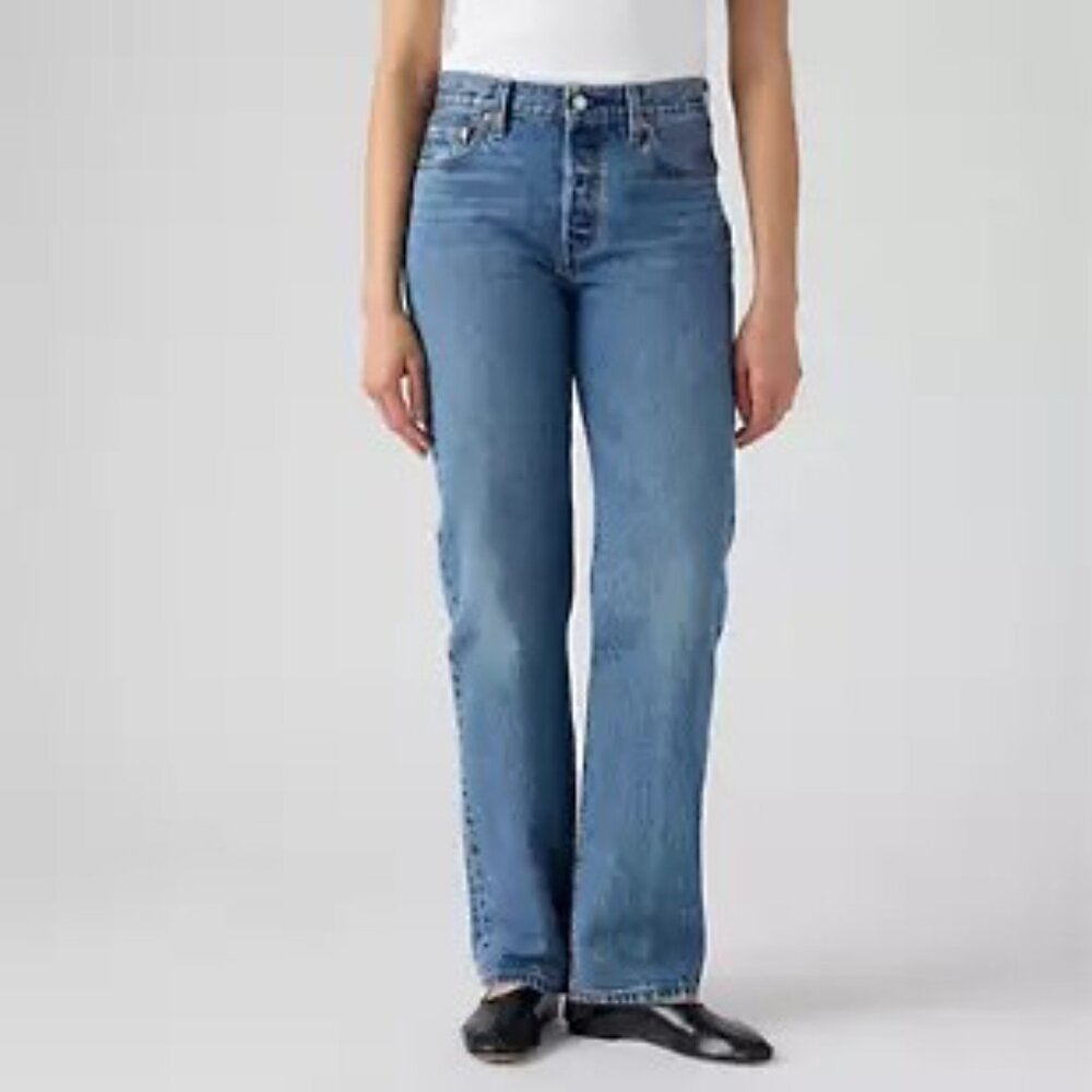 LEVI'S 501 '90S BUTTON FLY WOMEN'S PREMIUM DENIM JEANS NEW TAGS 26 X 30 MID RISE - Picture 5 of 15